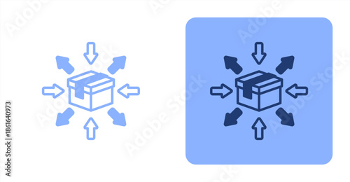 Differentiation Mixed  Two-tone color and contrasting background icon illustration