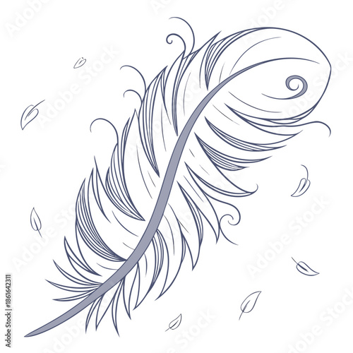 Airy Feather Swirl Motion Abstract Texture