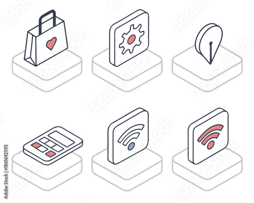 6 Subtle 3D Soft Interaction Icon Set