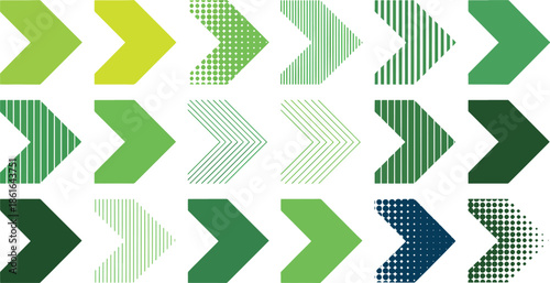 Modern Green Directional Arrows Illustrating Progress and Forward Motion