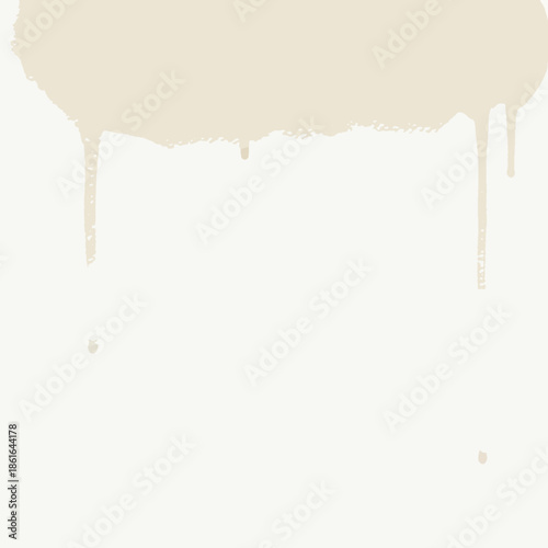 Minimalist Beige Watercolor Paint Drips on Textured White Paper Background, Neutral Artistic Texture , Generative Ai