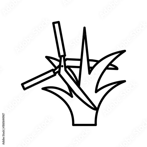 Grass cutter icon design template