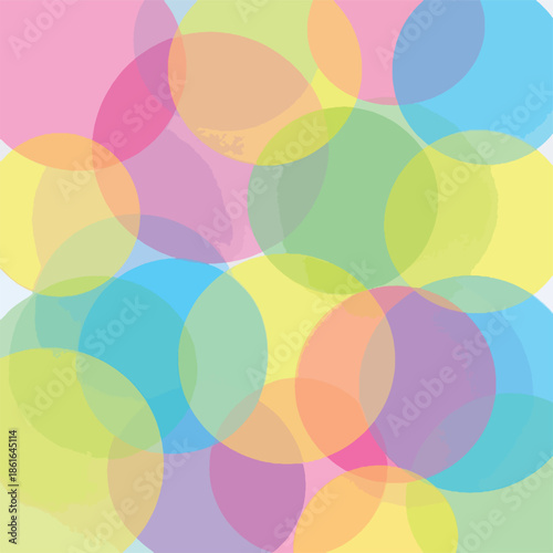 Soft Pastel Abstract Background with Overlapping Translucent Circles and Ethereal Bokeh Effect , Generative Ai