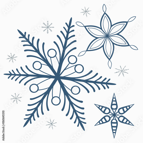 Abstract Ice Crystal Inspired Geometric Shapes Design