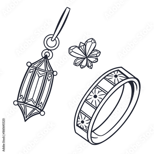 Elegant Minimalist Jewelry Shapes for Design Projects