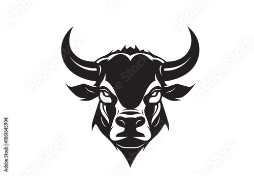 Strong Bull Head Mascot Logo Vector Illustration
