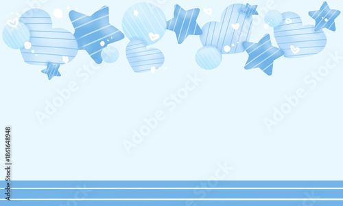 Cute Valentine Background in Blue style .