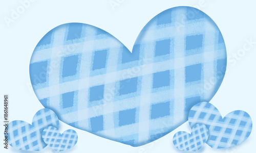 Soft blue valentine background with hearts 