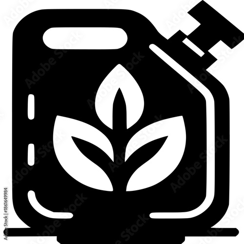 Eco-Friendly Fuel Canister with Leaf Symbol for Sustainable Environment