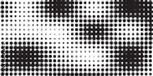 Dotted halftone gradient texture. Vanishing polka dot background. Repeating dots gradation pattern background. Black fading comic pop art overlay backdrop. Raster effect wallpaper. Vector halftone