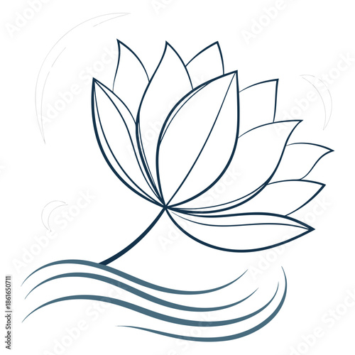 Calm Abstract Lotus Inspired Shape, Minimal Design
