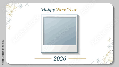 2026年ハッピージャーナル、新しい年の始まりを祝う写真フレーム付き.