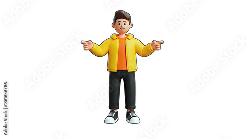 3D Character Pointing Left and Right