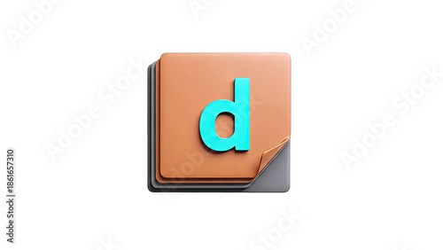 3D Letter 'd' Logo on Stacked Layers