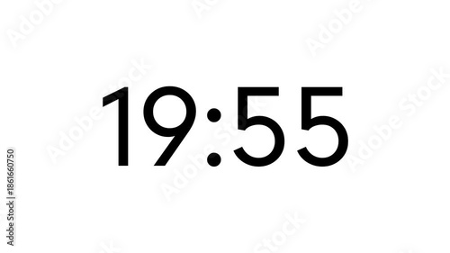 Modern countdown timer from 20 minute to 19 minute on white background suitable for presentations, productivity, educational content, and more