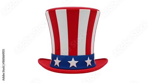 National freedom day patriotic top hat isolated on transparent background
