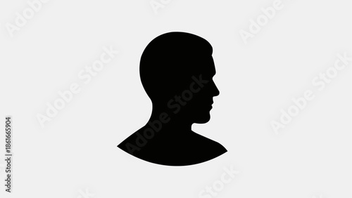 Silhouette Profile of a Mans Head and Shoulders.