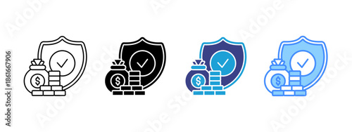 Insurance  icon set multiple style collection