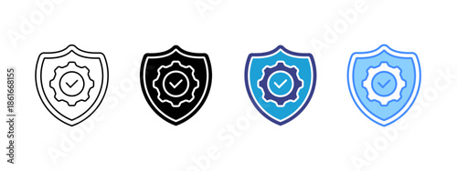 Insurance icon set multiple style collection