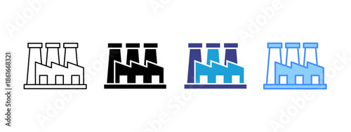 Factory  icon set multiple style collection