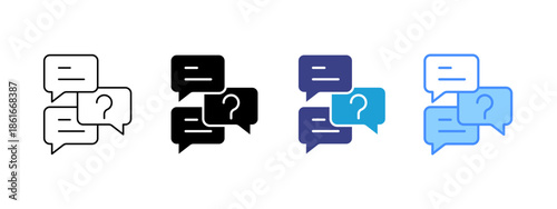 Faq  icon set multiple style collection