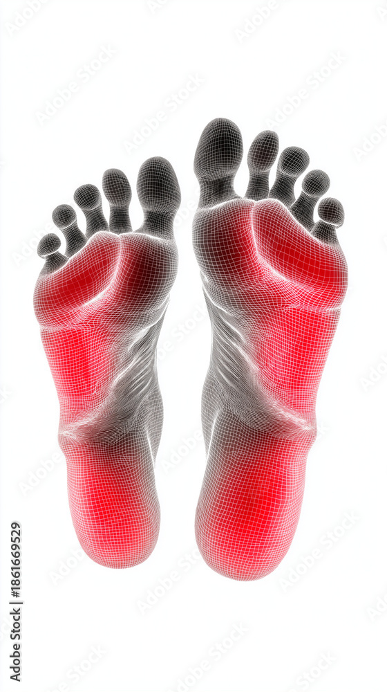 Naklejka premium 3D foot pain areas visualization