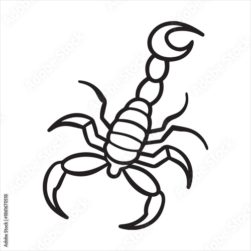 Scorpions Line Art Illustration of Desert Arachnid