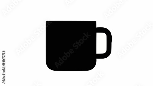 Simple Black Silhouette of a Coffee Mug.