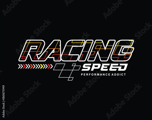 Racing speed performance addict logo on black background