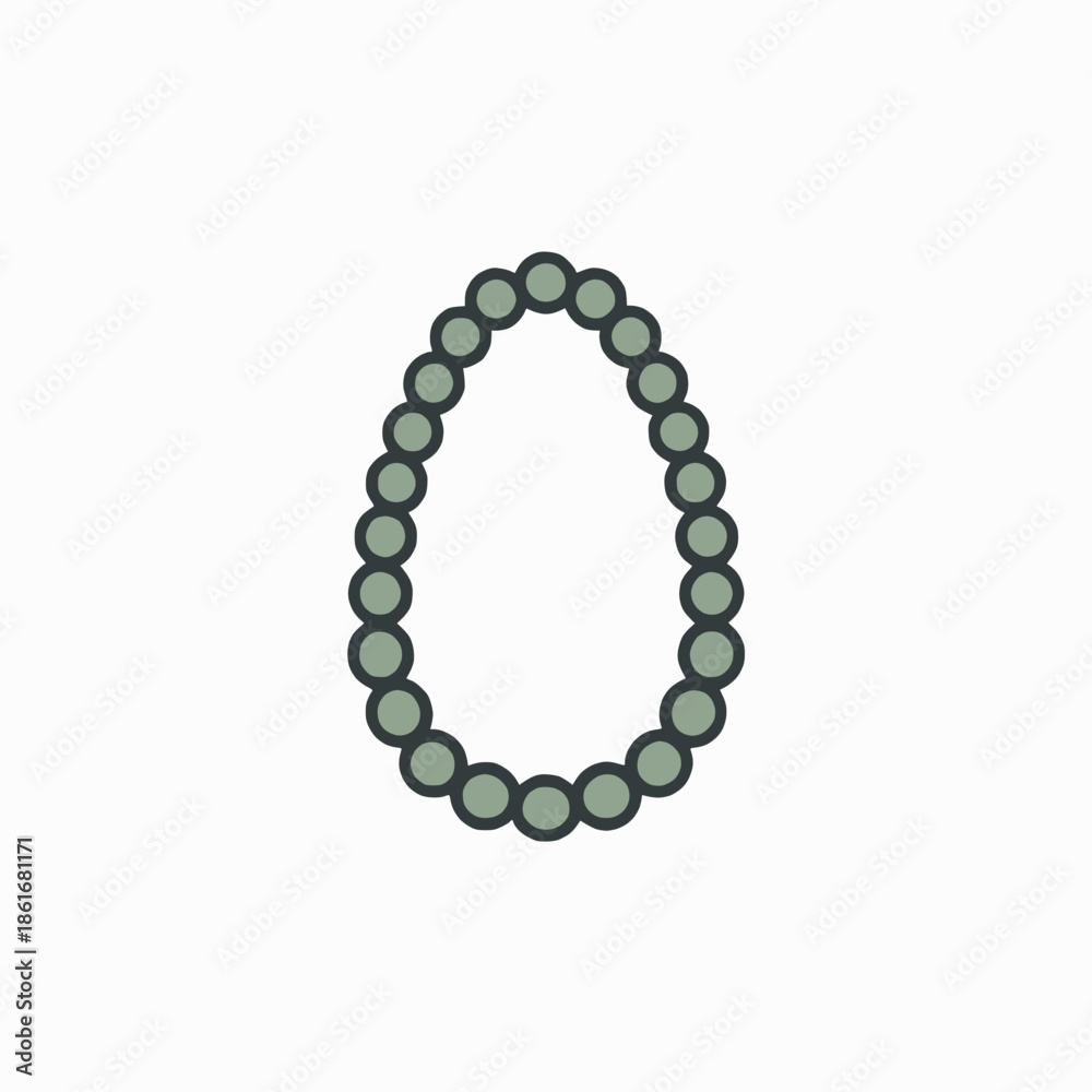 Obraz premium Modern green beaded bracelet on white background