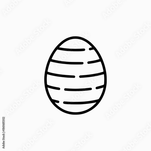 Simple black line art of a sphere with horizontal stripes