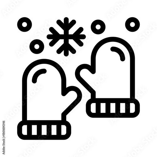 mittens line icon