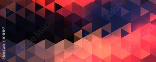 Orange mosaic pixel background with copy space. Gradient abstract tile background. Artistic puzzle background.