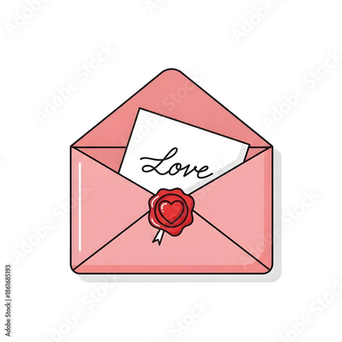 Love Letter Envelope Icon Valentine Romance Symbol