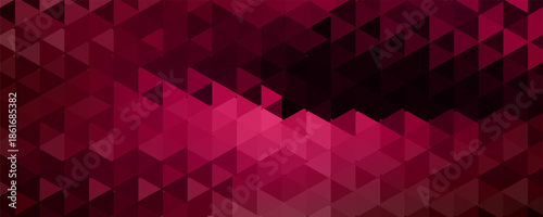 Mosaic red pixel background with copy space. Gradient abstract tile background. Artistic polygonal background.