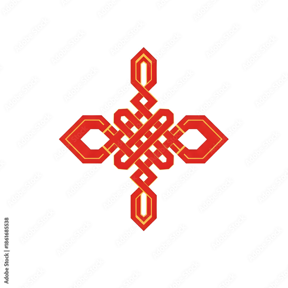 Obraz premium Modern Chinese Lucky Knot Decorative Icon