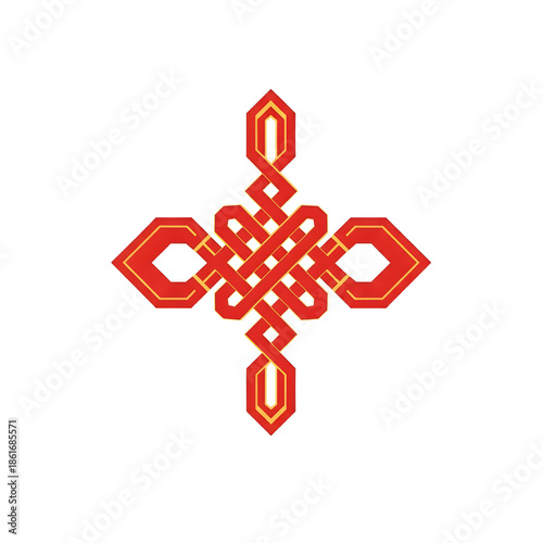Modern Chinese Lucky Knot Decorative Icon
