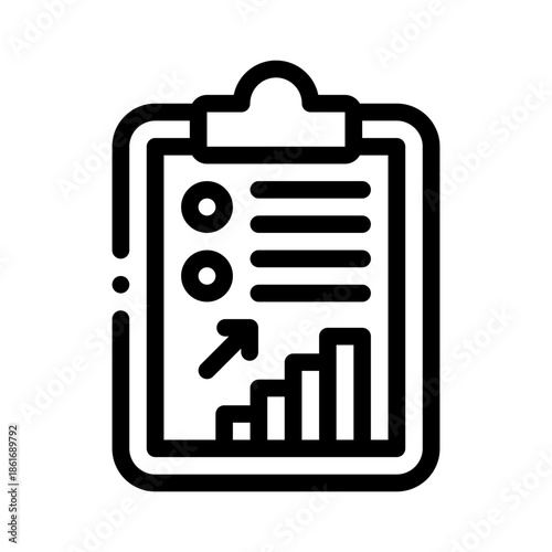 business plan line icon
