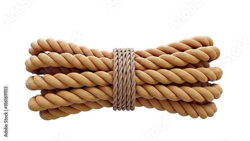 Bundle of Orange Twisted Rope Tied Together
