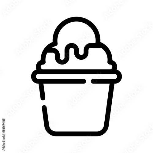 frozen yogurt line icon