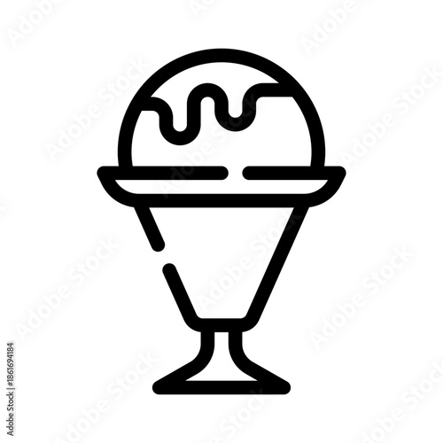 ice cream sundae line icon