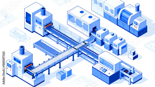 Industrial factory assembly line