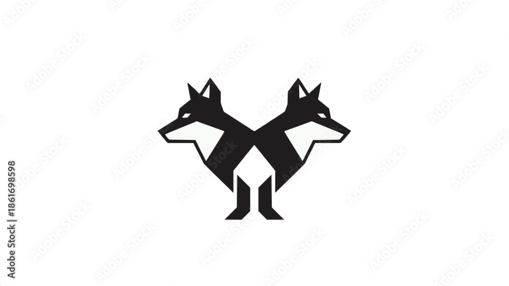 Fototapeta premium black silhouette of a wolf