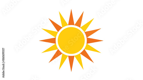 Sun Icon with Radiating Spikes and Bright Colors
