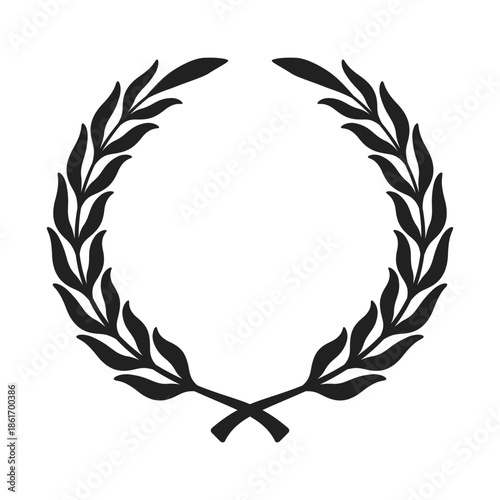 Vintage Laurel Wreath Award Frame, Certificate and Medal Vector Design, Vintage Wheat Ears Honor Emblem