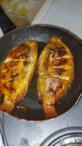 Cooking grilled fish
