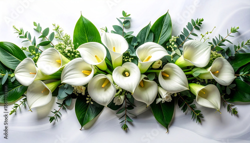 白いカラーのランナーのアレンジメント