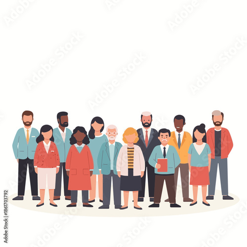 Diverse Group of Professionals Standing Together Ready to Collaborate