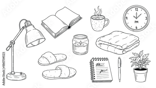 Morning Routine with Coffee and Reading Materials.