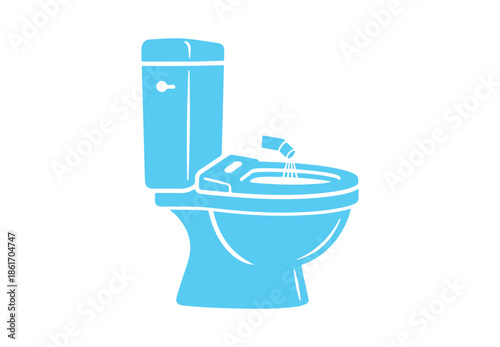 Sanitary toilet bowl icon, clean and colored vector for your bathroom. Flush WC icon for bidet toilet vector.